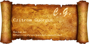 Czitrom Györgyi névjegykártya